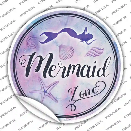 Mermaid Zone Novelty Circle Sticker Decal