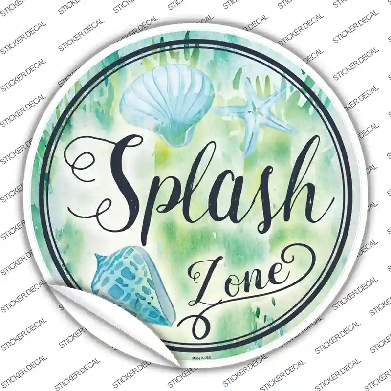Splash Zone Novelty Circle Sticker Decal