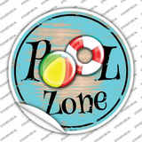 Pool Zone Novelty Circle Sticker Decal