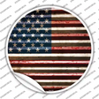 American Flag Novelty Circle Sticker Decal
