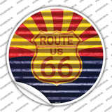 Route 66 Arizona Flag Novelty Circle Sticker Decal