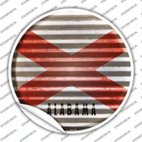 Alabama Flag Corrugated Novelty Circle Sticker Decal
