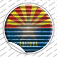Arizona Flag Corrugated Novelty Circle Sticker Decal