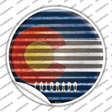 Colorado Flag Corrugated Novelty Circle Sticker Decal
