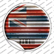 Hawaii Flag Corrugated Novelty Circle Sticker Decal