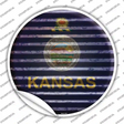 Kansas Flag Corrugated Novelty Circle Sticker Decal