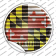 Maryland Flag Corrugated Novelty Circle Sticker Decal