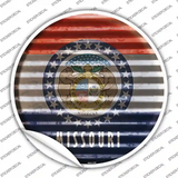 Missouri Flag Corrugated Novelty Circle Sticker Decal