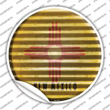New Mexico Flag Corrugated Novelty Circle Sticker Decal