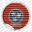 Tennessee Flag Corrugated Novelty Circle Sticker Decal