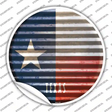 Texas Flag Corrugated Novelty Circle Sticker Decal