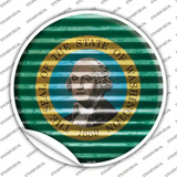 Washington Flag Corrugated Novelty Circle Sticker Decal