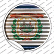 West Virginia Flag Corrugated Novelty Circle Sticker Decal