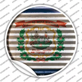 West Virginia Flag Corrugated Novelty Circle Sticker Decal