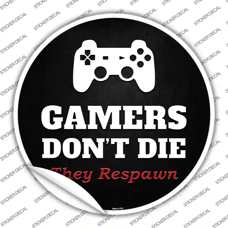 PlayStation Gamers Dont Die Novelty Circle Sticker Decal
