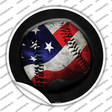 American Baseball Novelty Circle Sticker Decal