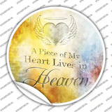 Heart Lives In Heaven Novelty Circle Sticker Decal