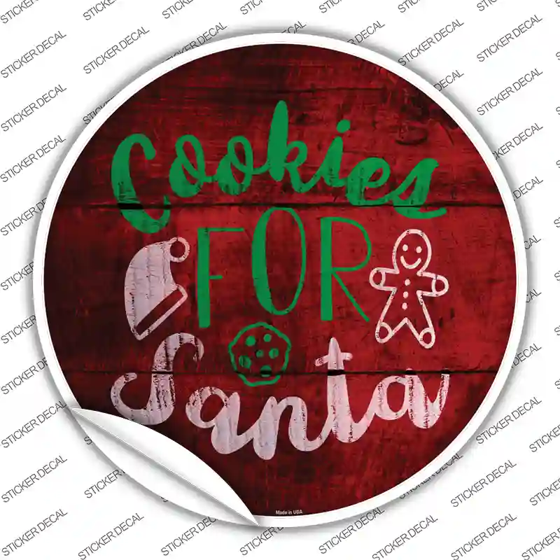 Cookies For Santa Novelty Circle Sticker Decal