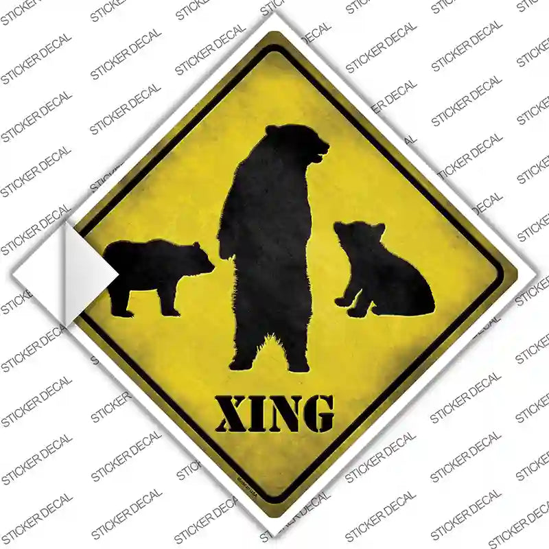 Bears Xing Novelty Diamond Sticker Decal