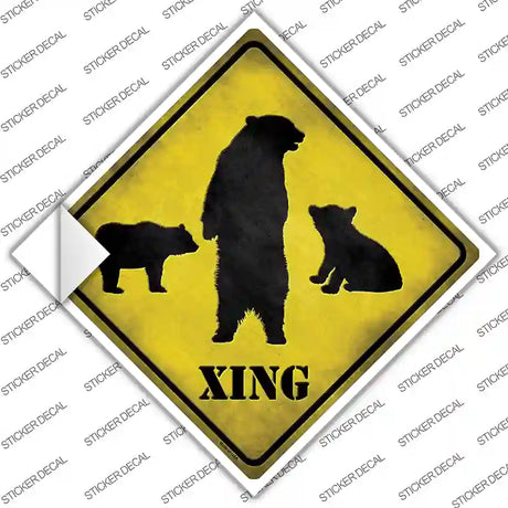 Bears Xing Novelty Diamond Sticker Decal