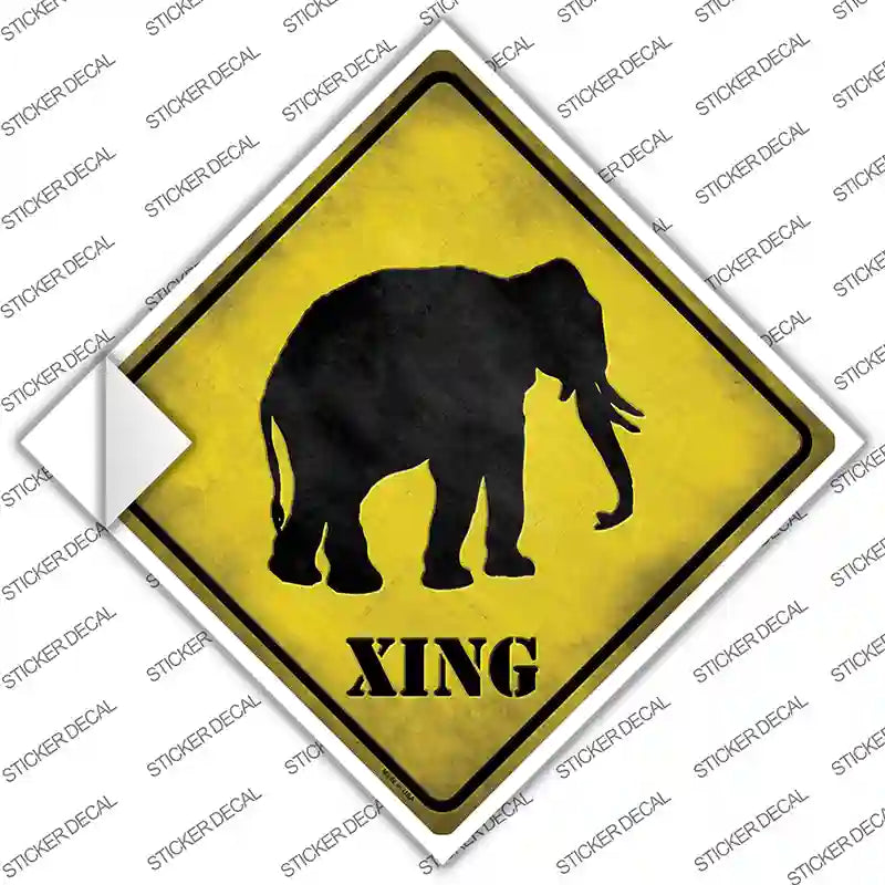 Elephant Xing Novelty Diamond Sticker Decal