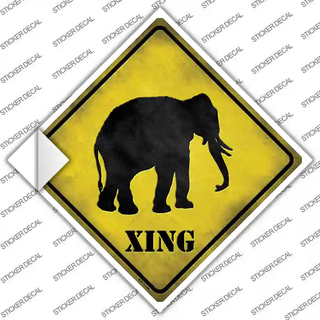 Elephant Xing Novelty Diamond Sticker Decal
