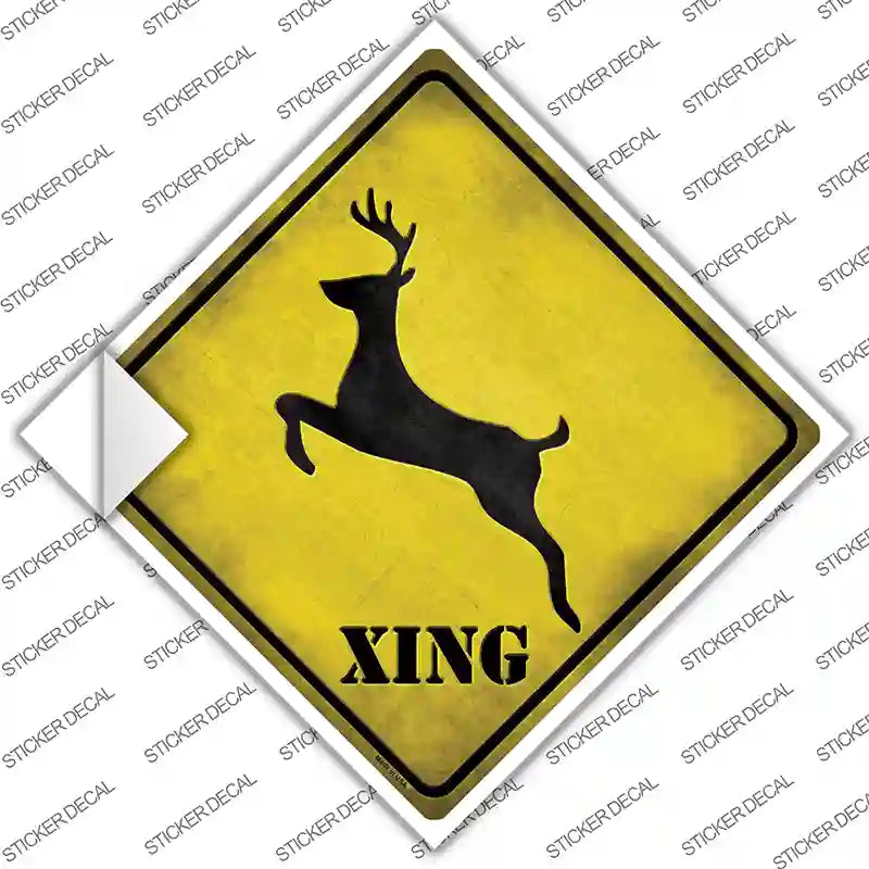 Deer Xing Novelty Diamond Sticker Decal
