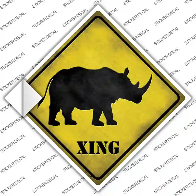 Rhino Xing Novelty Diamond Sticker Decal