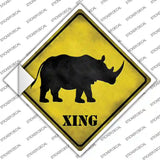 Rhino Xing Novelty Diamond Sticker Decal