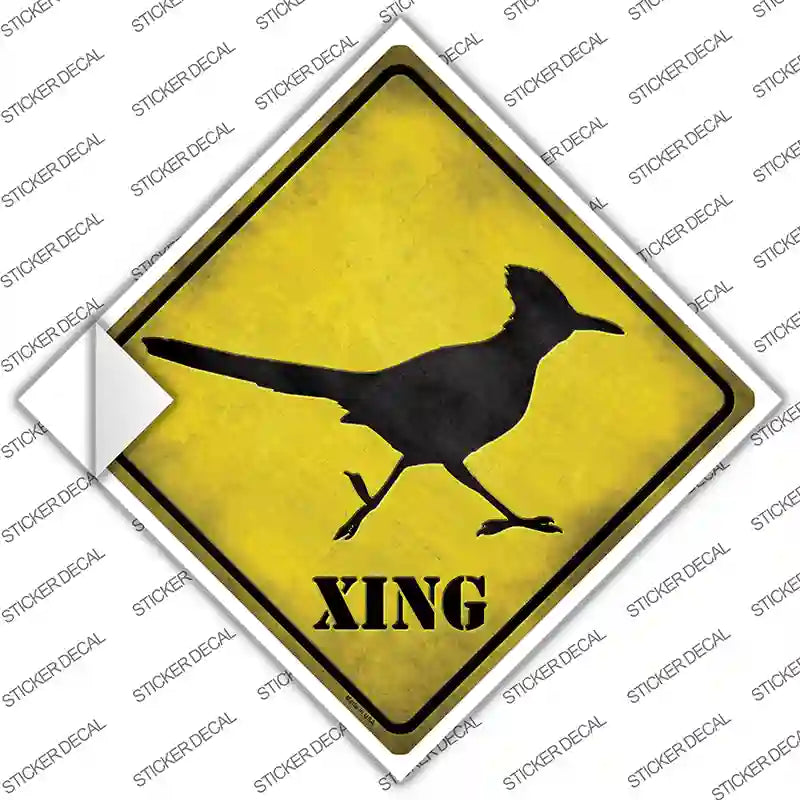 Roadrunner Xing Novelty Diamond Sticker Decal