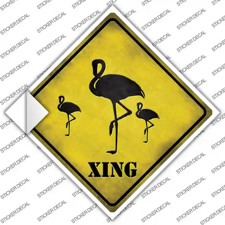 Flamingos Xing Novelty Diamond Sticker Decal