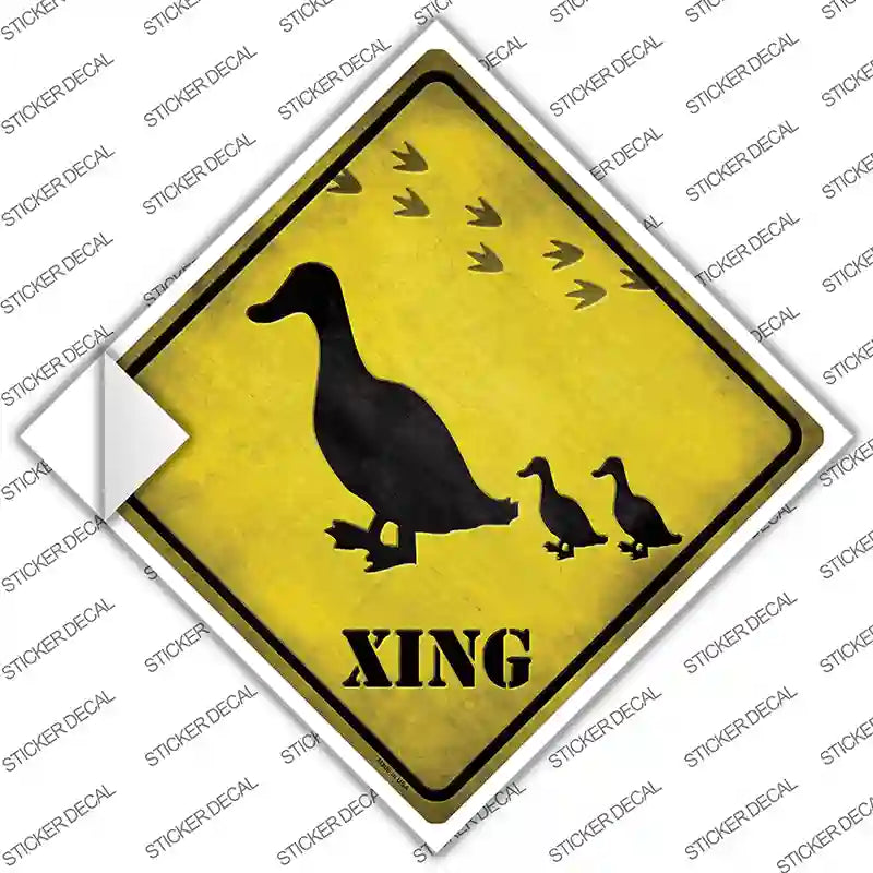 Ducks Xing Novelty Diamond Sticker Decal