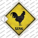 Rooster Xing Novelty Diamond Sticker Decal