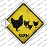 Chicken Xing Novelty Diamond Sticker Decal