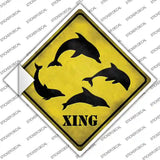 Dolphins Xing Novelty Diamond Sticker Decal