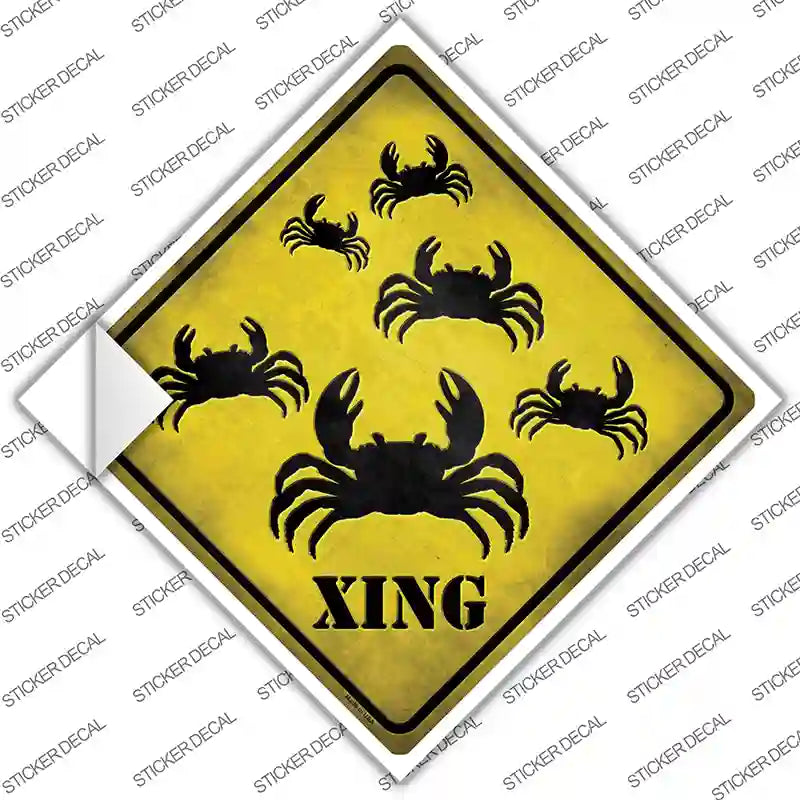 Crab Xing Novelty Diamond Sticker Decal