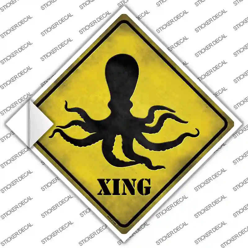 Octopus Xing Novelty Diamond Sticker Decal