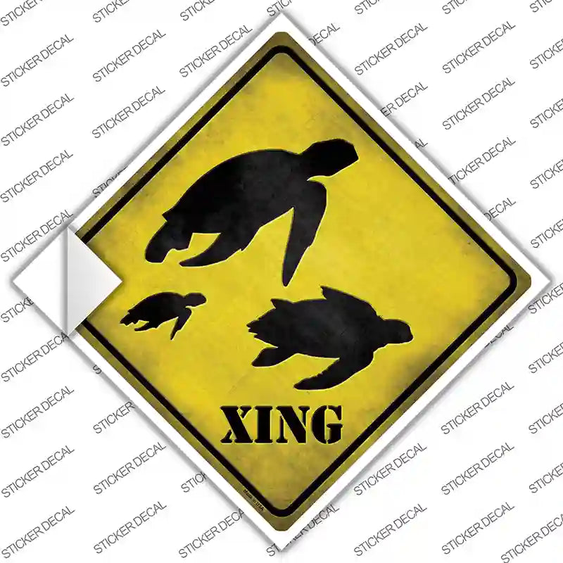 Turtle Xing Novelty Diamond Sticker Decal