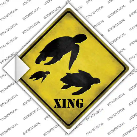 Turtle Xing Novelty Diamond Sticker Decal