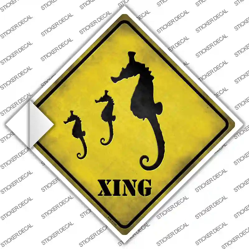 Seahorse Xing Novelty Diamond Sticker Decal
