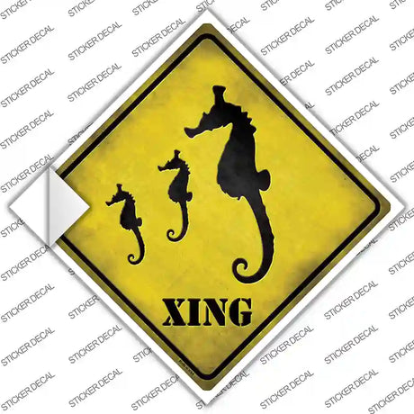 Seahorse Xing Novelty Diamond Sticker Decal