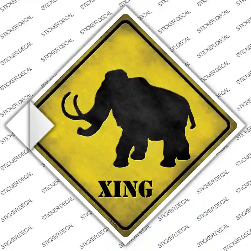 Mammoth Xing Novelty Diamond Sticker Decal