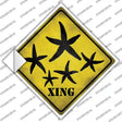 Starfish Xing Novelty Diamond Sticker Decal