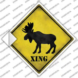 Moose Xing Novelty Diamond Sticker Decal