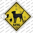 Dogs Xing Novelty Diamond Sticker Decal