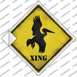 Pelican Xing Novelty Diamond Sticker Decal