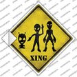 Aliens Xing Novelty Diamond Sticker Decal