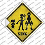Aliens Xing Novelty Diamond Sticker Decal