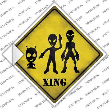 Aliens Xing Novelty Diamond Sticker Decal