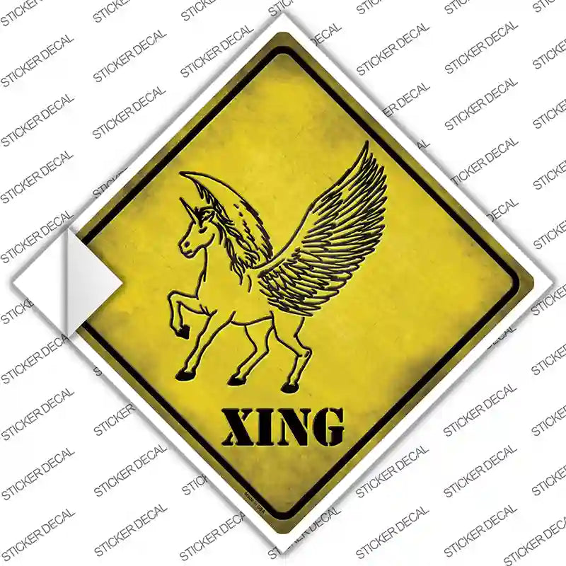 Unicorn Xing Novelty Diamond Sticker Decal